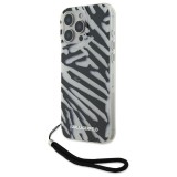 Husa iPhone 16 Pro Max Karl Lagerfeld IML Luxury, Zebra Pattern&amp;Cord, negru, KLHCP16XHZBPKCCK