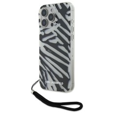 Husa iPhone 16 Pro Max Karl Lagerfeld IML Luxury, Zebra Pattern&amp;amp;Cord, negru, KLHCP16XHZBPKCCK foto