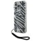 Husa iPhone 16 Pro Max Karl Lagerfeld IML Luxury, Zebra Pattern&amp;Cord, negru, KLHCP16XHZBPKCCK