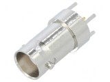 Conector BNC soclu mamă drept 50&Omega; THT PTFE aurit pentru PCB