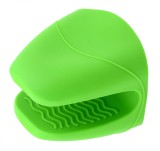 Manusa de bucatarie din silicon rezistenta la caldura, 8 x 11,5 cm, verde, Oem