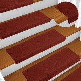 Gossi covorase scari, 5 buc., rosu bordeaux 65x21x4 cm cusatura punch