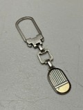 BRELOC CHEI ARGINT 925 + AUR 750 - Tip placuta - De Firma - 16.5g. - Vintage !