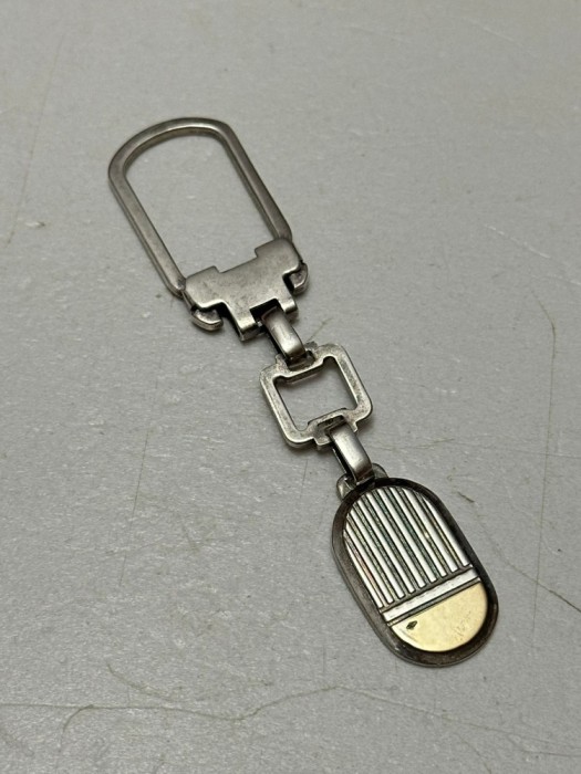 BRELOC CHEI ARGINT 925 + AUR 750 - Tip placuta - De Firma - 16.5g. - Vintage !