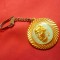 Breloc - Mihail Eminescu - metal si email , d=3,5cm