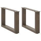vidaXL Picioare pentru măsuță de cafea &icirc;n formă de U, 2 buc., oțel natural, 50x(30-31) cm