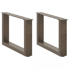 vidaXL Picioare pentru măsuță de cafea &icirc;n formă de U, 2 buc., oțel natural, 50x(30-31) cm