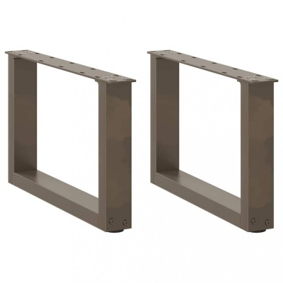 vidaXL Picioare pentru măsuță de cafea &amp;icirc;n formă de U, 2 buc., oțel natural, 50x(30-31) cm 4013139 foto