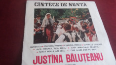 DISC VINIL JUSTINA BALUTEANU - CANTECE DE NUNTA EPD 1174 foto