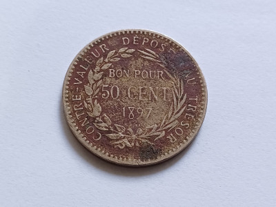Martinica-50 cent 1897-Foarte rara foto