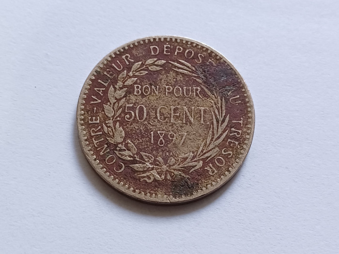 Martinica-50 cent 1897-Foarte rara