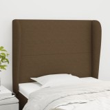 vidaXL Tăblie de pat cu aripioare maro &icirc;nchis 103x23x118/128 cm textil