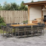 vidaXL Set mobilier de grădină cu perne, 13 piese, gri, poliratan 3211586