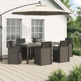 vidaXL Set de masă pentru grădină 7 pcs Gri deschis și antracit PP 3430084