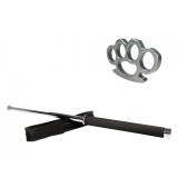 Cumpara ieftin Set Baston Telescopic Autoaparare 65cm Otel + Box Argintiu 1cm Ideallstore Multicolor