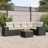 Cumpara ieftin Gossi set mobilier de gradina cu perne, 6 piese, negru, poliratan
