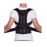 Suport corector pentru spate tip Corset, cu bretele ajustabile, Unisex, Negru, Marimea XL