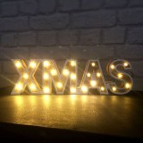 Decoratiune Xmas luminoasa, LED-uri cu lumina calda, 47 x 17 x 4 cm, alimentare baterii, Idei