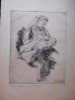 Elvira Micos &quot;Mama&quot;,gravura/hartie,35x26cm,pp/sticla/rama 52,5x37cm, Scene gen, Carbune, Realism