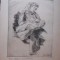 Elvira Micos &quot;Mama&quot;,gravura/hartie,35x26cm,pp/sticla/rama 52,5x37cm