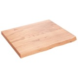 Raft de perete maro deschis 60x50x(2-4) cm lemn stejar tratat GartenMobel Dekor, vidaXL