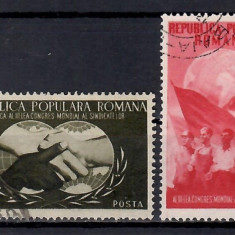 Romania 1953, LP.355 - Al III-lea Congres Sindical Mondial, Stampilat