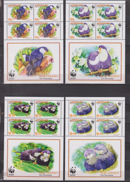 AITUTAKI PASARI MI. KLEINBOGEN 772-775 WWF MNH