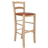 Scaun Paesana bar - cadru natur - imitatie piele coniac - 8070