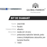 Cumpara ieftin Bit cuticula diamant, albastru, flacara 244-018B, 1,8 mm, Global Fashion