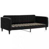 Cumpara ieftin Pat de zi, negru, 100x200 cm, catifea
