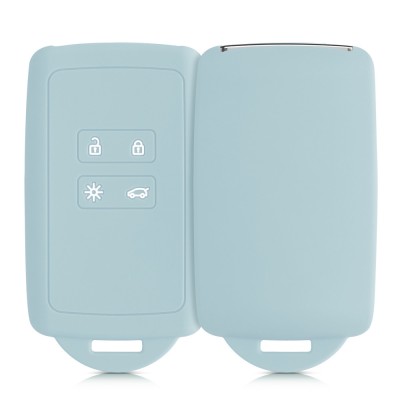 Husa Cheie Auto pentru Renault 4 Butoane - Smart Key, Kwmobile, Verde, Silicon, 48035.200 foto
