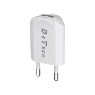 Incarcator Retea (14114) DeTech DE-11 230V / 5V - 1A Alb Blister foto