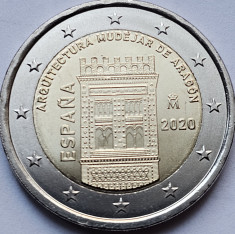 2 euro 2020 Spania, Mudejar Architecture of Aragon, km#1488, unc foto