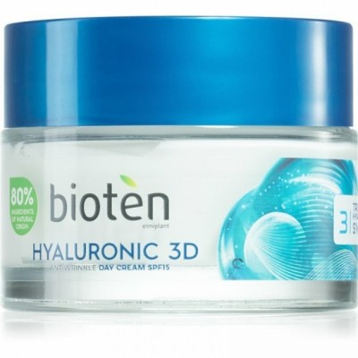 Cremă de zi hidratantă și anti-&amp;icirc;mbătr&amp;acirc;nire Bioten 3D, potrivită pentru toate tipurile de ten, cu acid hialuronic, SPF 15, 50 ml foto