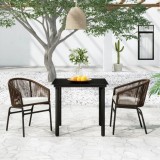 VidaXL Set mobilier de grădină, 3 piese, maro
