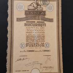Actiune 1925 Banca Negustoreasca / titlu de 10 actiuni