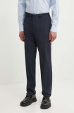 Theory pantaloni din in culoarea albastru marin, drept