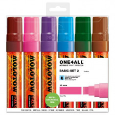 Set markere Molotow ONE4ALL 627HS Basic-Set 2 6cul/set 15mm foto