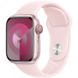 Apple Watch 9, GPS, Cellular, Carcasa Pink Aluminium 45mm, Light Pink Sport Band - M/L