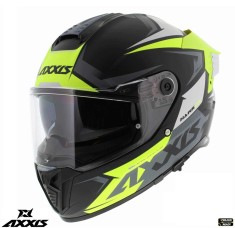 Casca integrala pentru scuter - motocicleta Axxis Hawk SV Judge B3 galben fluor mat negru mat (ochelari soare integrati) &ndash; tip viziera: MT-V-31 XL (61
