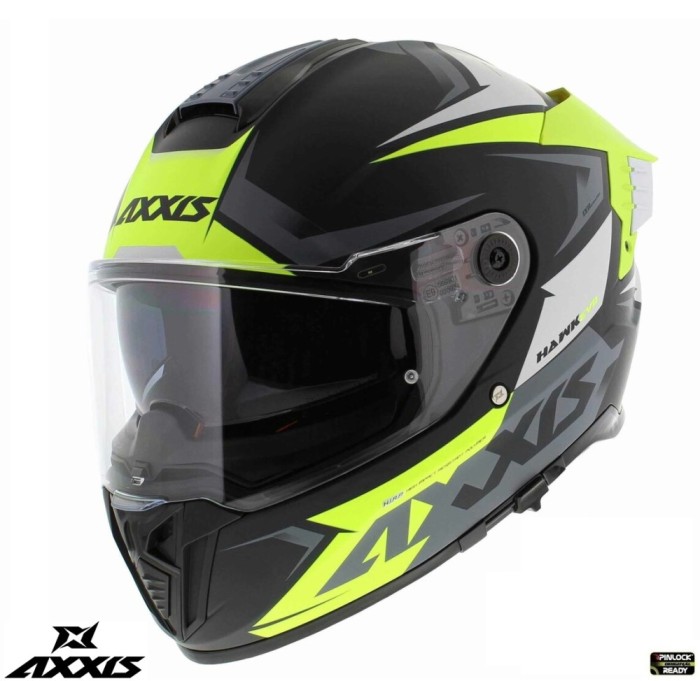 Casca integrala pentru scuter - motocicleta Axxis Hawk SV Judge B3 galben fluor mat negru mat (ochelari soare integrati) &ndash; tip viziera: MT-V-31 L (59/