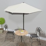 vidaXL Umbrelă de soare pentru balcon tijă aluminiu nisipiu 270x144cm 44587