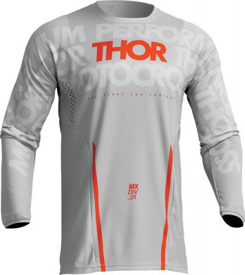 Tricou motocross/enduro Thor Pulse Mono, culoare gri/portocaliu, marime L Cod Produs: MX_NEW 29107111PE foto