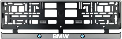 Set 2 bucati, suport numar inmatriculare argintiu BMW foto