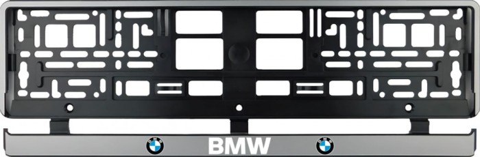 Set 2 bucati, suport numar inmatriculare argintiu BMW