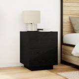 vidaXL Noptiere cu lumini LED 2 buc Stejar negru 45x40x55 cm