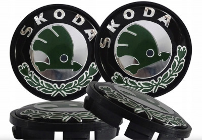Plăcuțe cu emblemă Skoda 55 mm Set de 4 bucăți foto