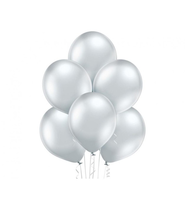 Set 100 baloane argintiu lucios 13 cm D5