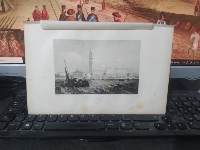 Gravură &amp;icirc;n oțel Venise, Venezia, Veneția, Venice Vue... Rouargue, Paris 1853 035 foto