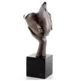 Ganditoare - statueta din bronz pe soclu din mamura BE-41